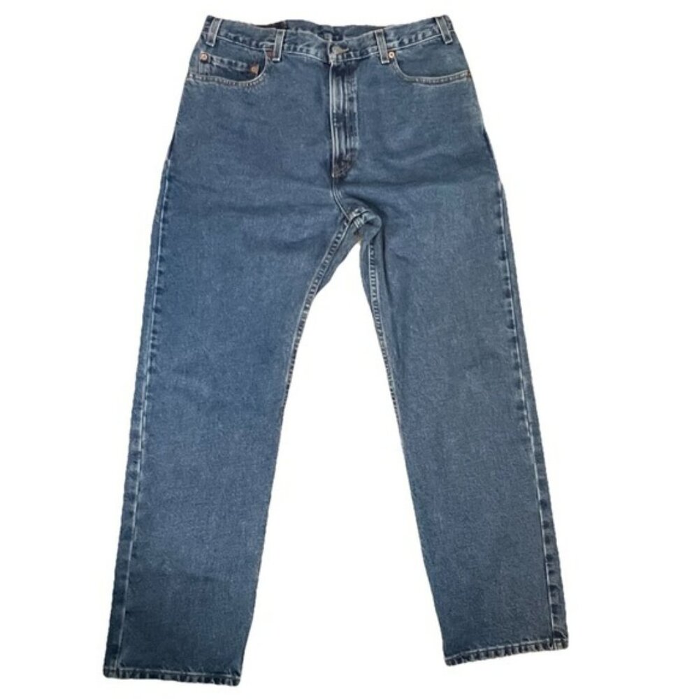 Levis 505 Regular Fit Straight Leg Jeans Mens 36x30 Medium Wash Blue Denim
